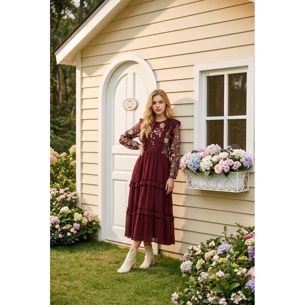 long outer brokat payet