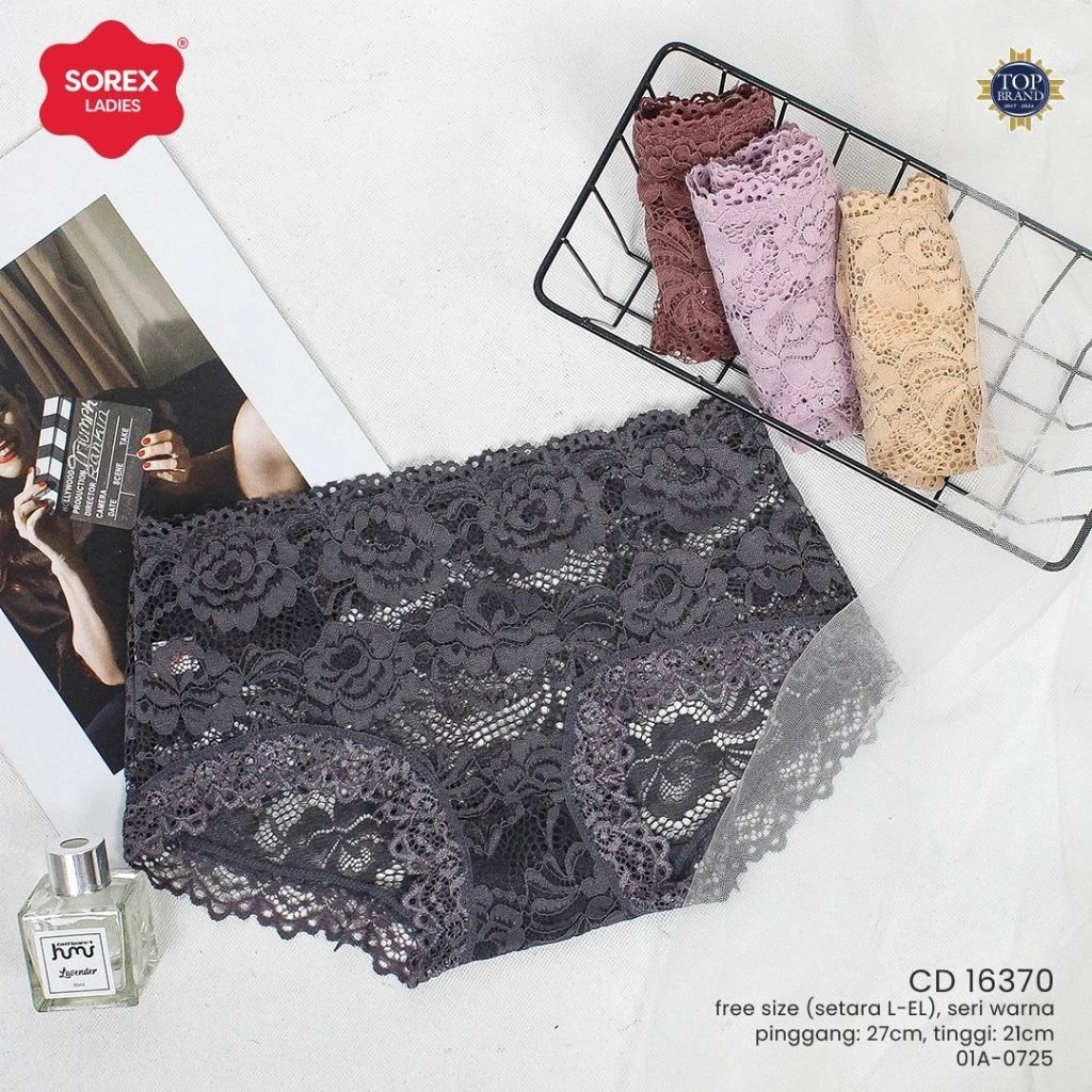 Sorex Celana Dalam Wanita Cd Brukat Semi Transparan Renda Motif Bunga Halus Sorex 16370