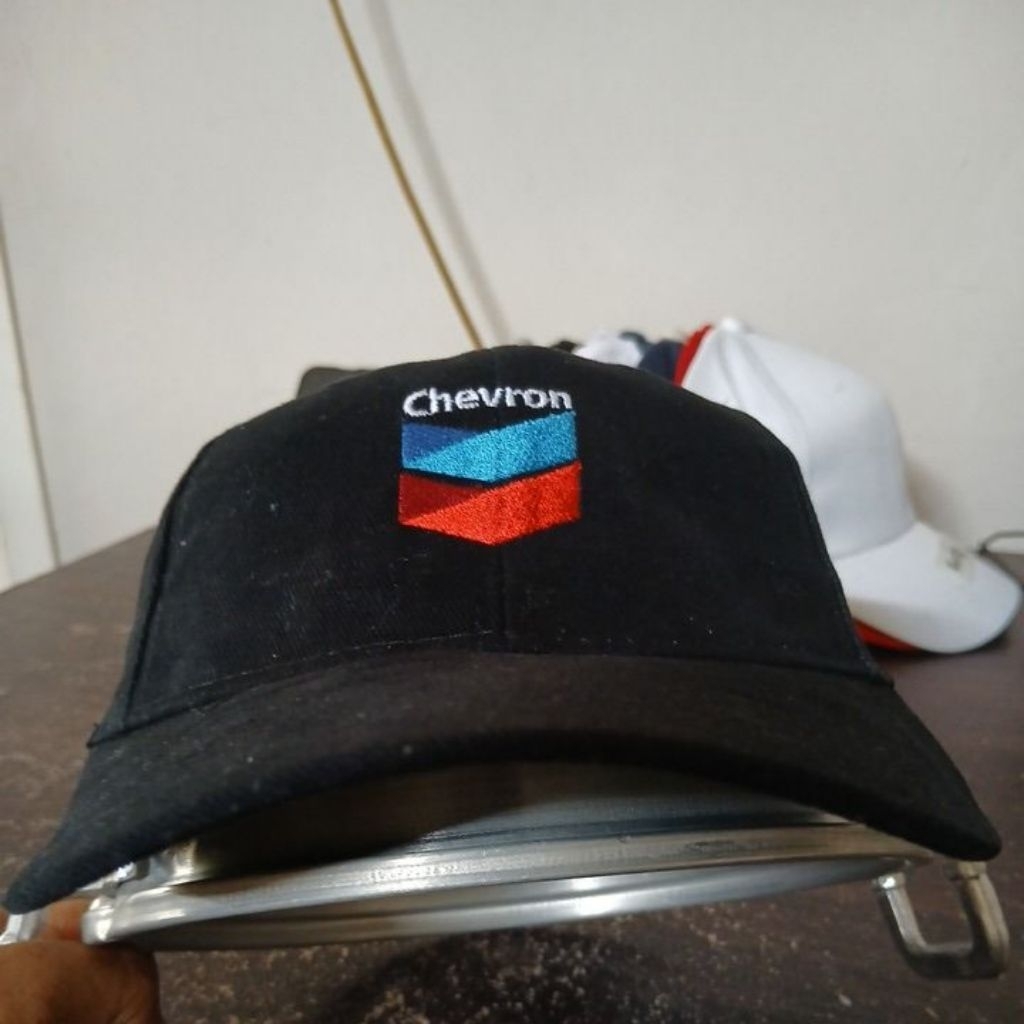 Topi baseball bahan katun denim warna hitam pekat logo bordir PORT COMPANY second Original allsize s