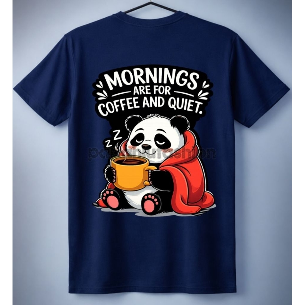 Kaos Kopi Cute Panda Kaos Kopi Terkini | Kaos Coffee Lovers | Kaos Barista Estetik | T-Shirt Kopi Pr