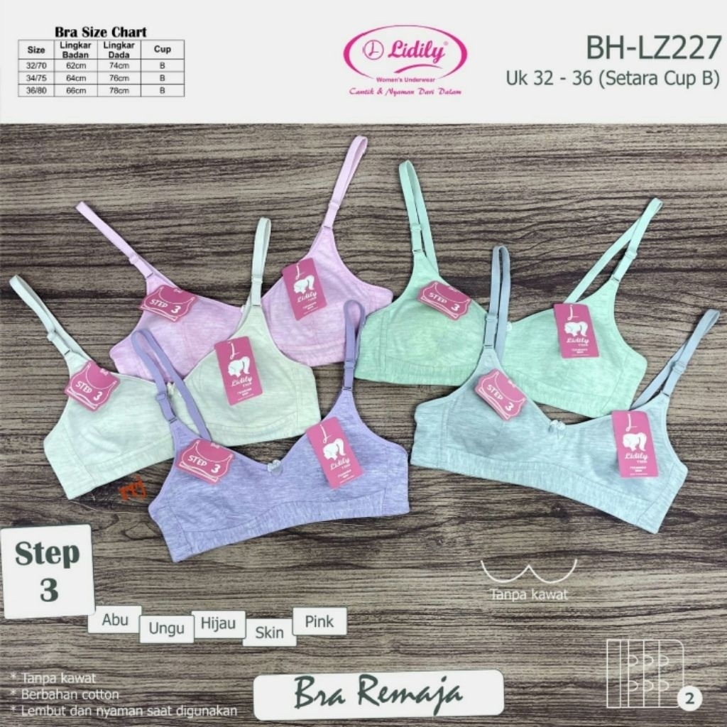 Bh Bra Anak Remaja Lidily BH-LZ227/ Bh Belajar Busa Tipis