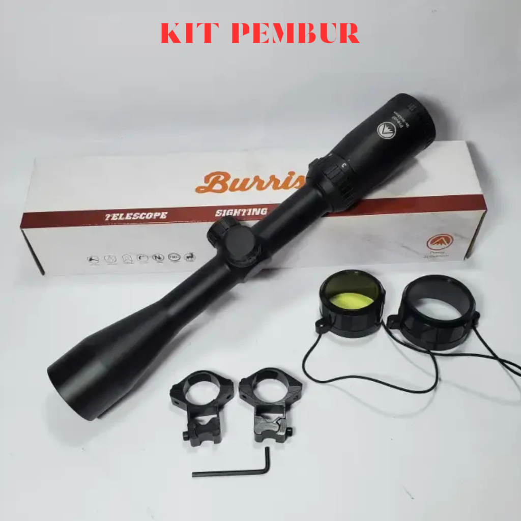 Teleskop Burris 3-9x40 Tahan Getar - Telescope Senapan Lensa Jernih Duplex - Free Mounting