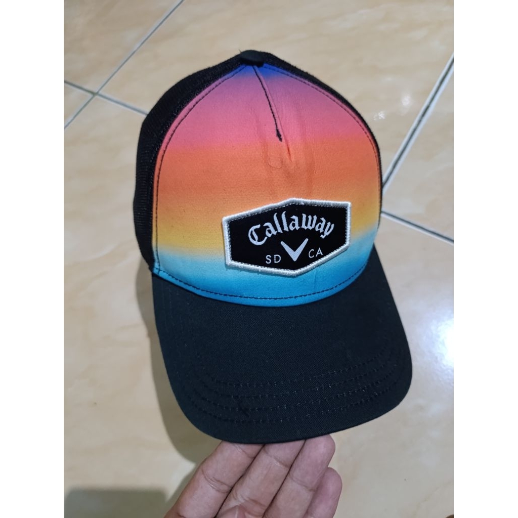 topi golf pria callaway ori second model trucker jaring