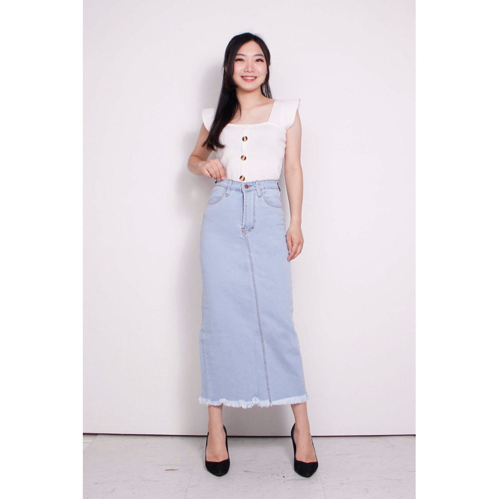 (COD)Rok Span Rawis |Jumbo Bigsize | Rok Span Panjang | Rok Jeans Maxi |Rok Jeans Panjang | Rok Jean