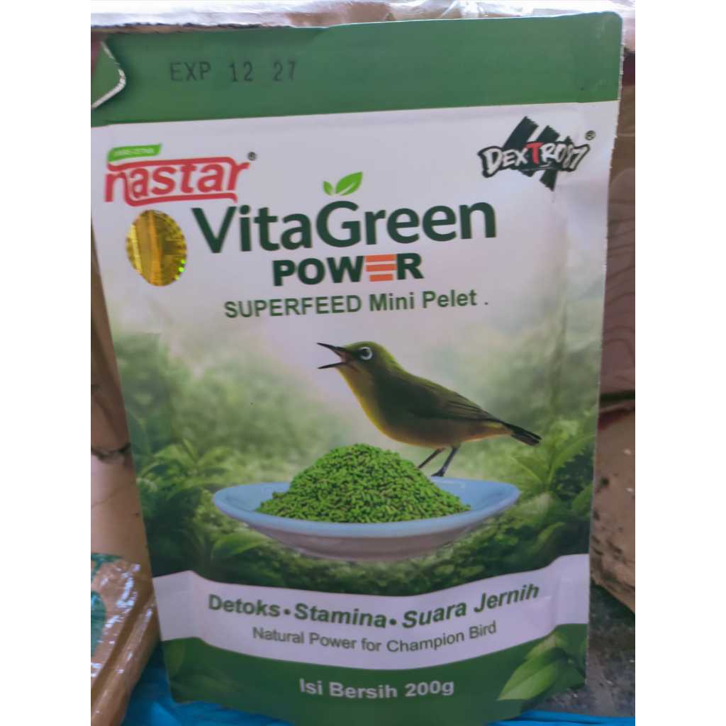 Vitagreen vita green power PRODUK ORIGINAL dextro nastar voer burung pleci buat detoks stamina suara
