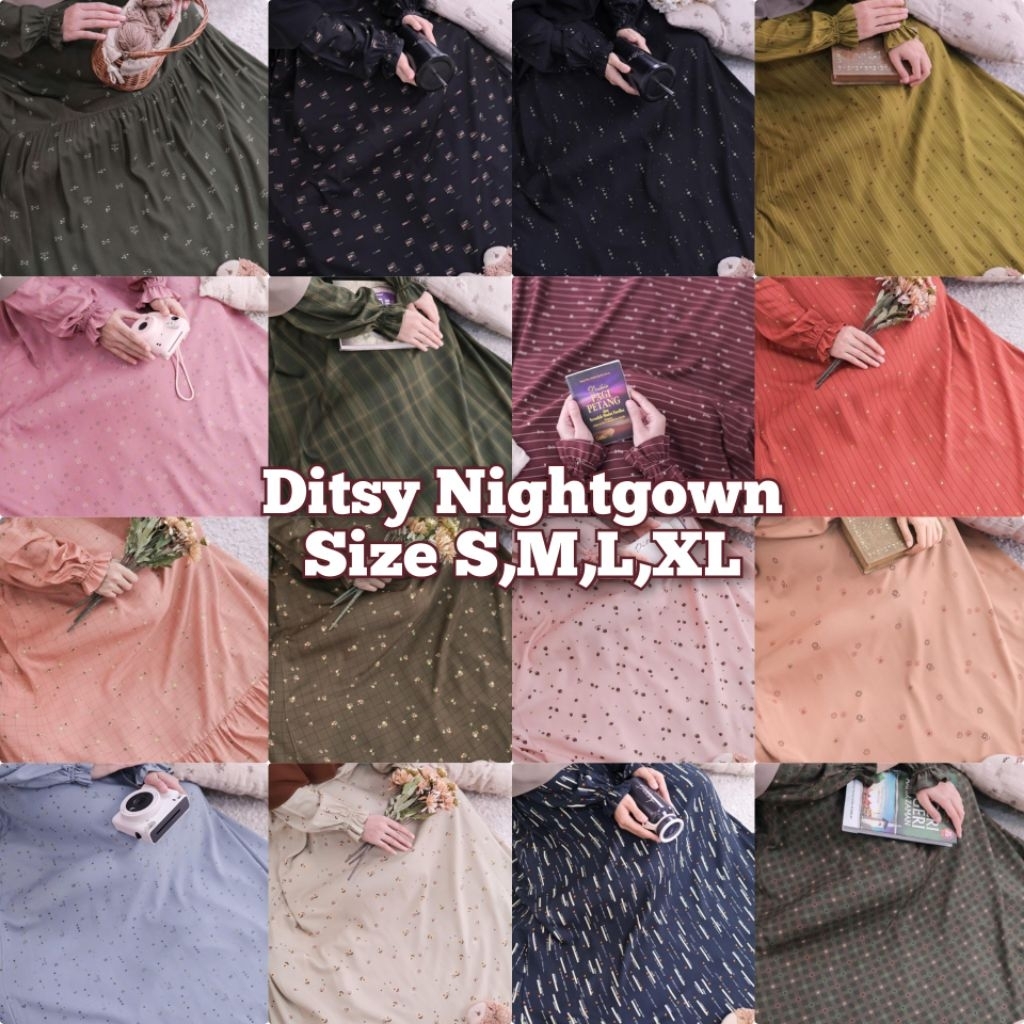 SIAP KIRIM DITSY NIGHTGOWN S/M/L/XL BUSUI FRIENDLY ROYAL VISCOSE/VISCOSE PREMIUM/BASE VISCOSE
