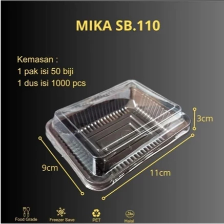 TKKH NESTO MIKA MINI MIKA BROWNIES MINI SB110 NESTO KOTAK MIKA KECIL KOTAK MIKA KECIL