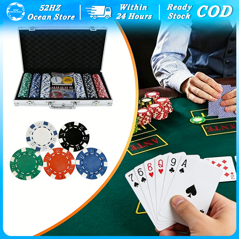 Chip Poker Set Casino 300pcs Texas Holdem Poker Chips Koin Poker Kasino Coin Koin Holdem Abs