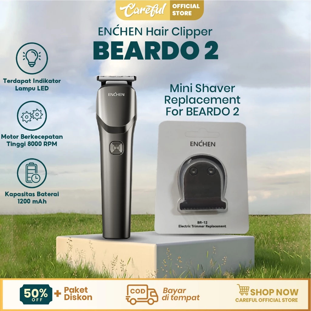 [Penawaran Kombo] ENCHEN Beardo 2 Trimmer & Kepala pemotong Accessories Replacement