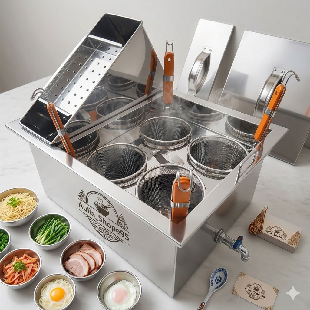 dandang mie ayam 4 Lubang/dandang mie ayam bakso/dandang mie ayam stainless tebal/dandang mie kocok