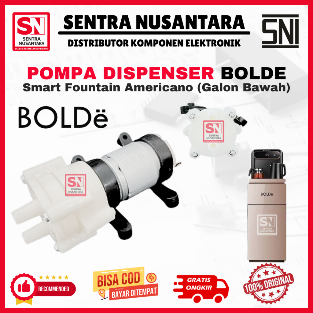 BOLDE Dinamo Pompa Galon Bawah 12V Baru| Dinamo Pompa Dispenser BOLDE  2 Lubang | Pompa Dispenser