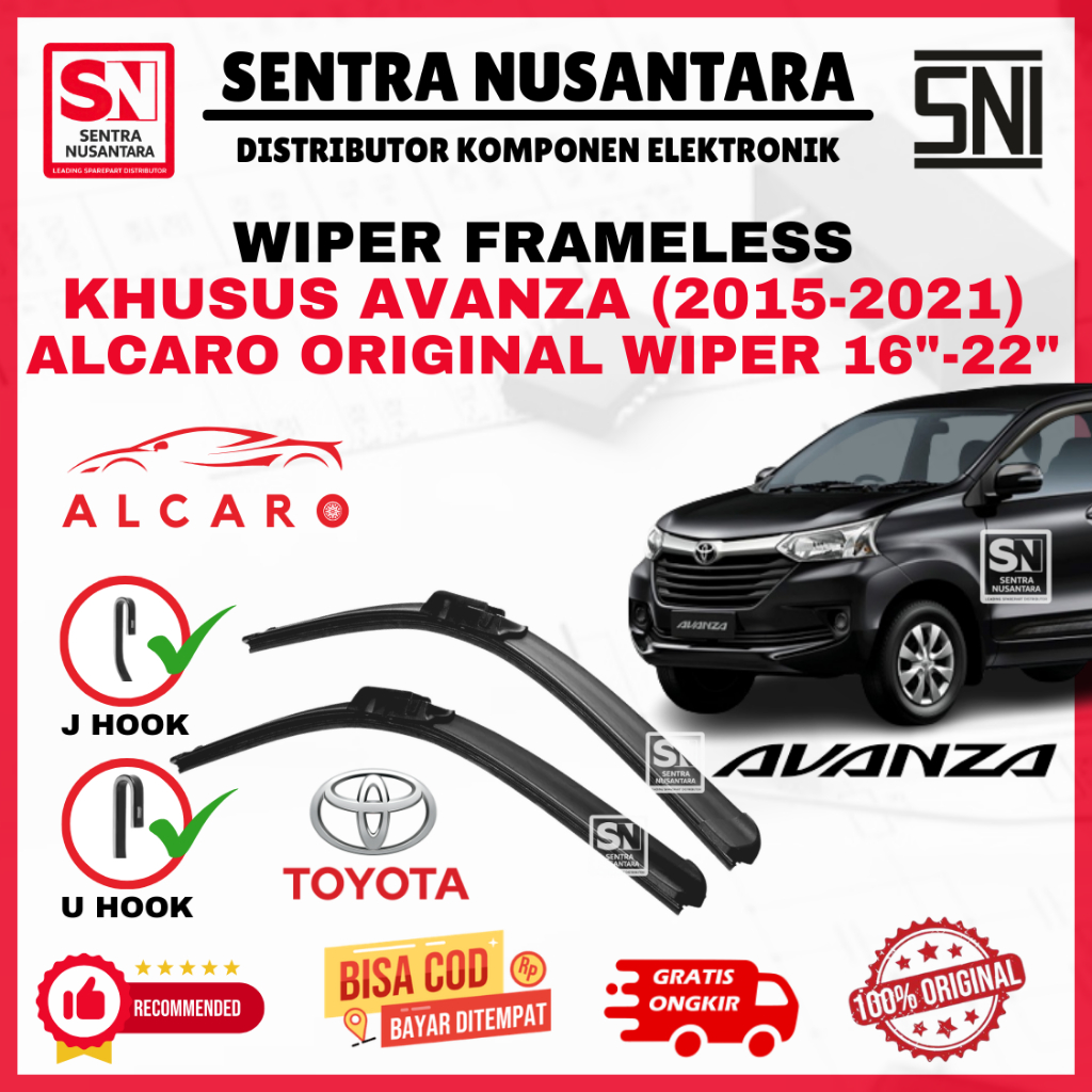 Wiper Mobil TOYOTA Avanza (2015-2021) Merk ALCARO ORIGINAL | Wiper Kaca Mobil Toyota Avanza (2015-20
