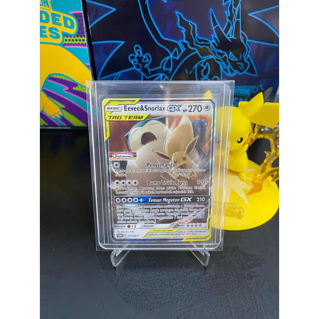 POKEMON TCG INDONESIA EEVEE & SNORLAX GX TAG TEAM PROMO INDOMARET 166/S-P