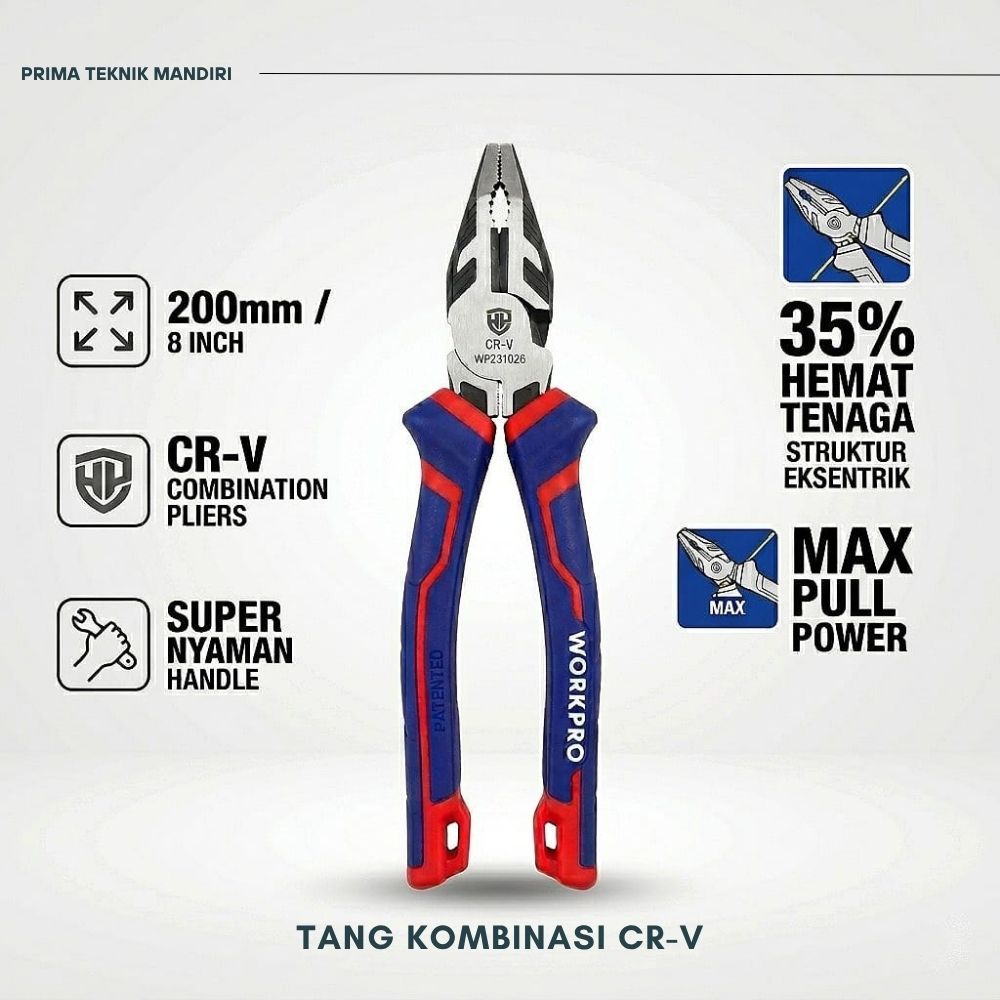 WORKPRO TANG KOMBINASI CR-V 8"