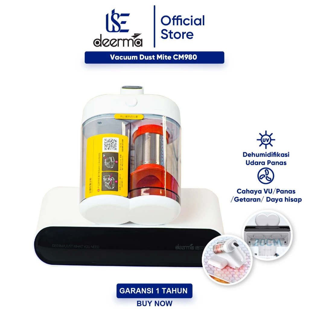 Deerma CM980 13Kpa Anti-dust Mites Double Dust Cup UV Vacuum Cleaner Visual Mite Removal Instrument