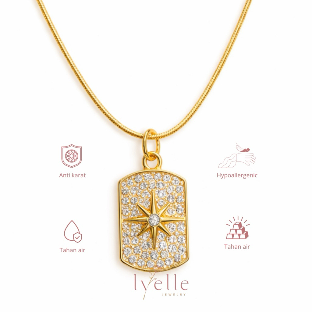 {GOLD&SILVER} Nova Belle Necklace Liontin bintang sparklie titanium FREE BOX & GREETING CARD