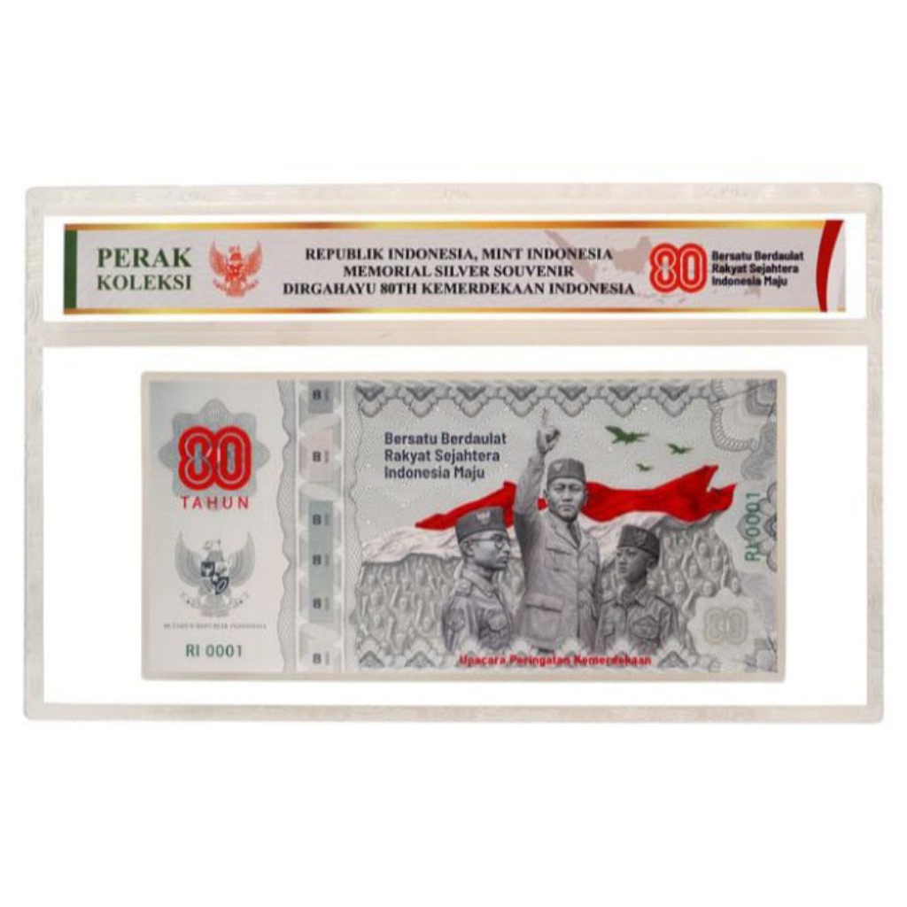 Silvernote Perak Silver Note 5gr Bukan Uang 5 Gram Perak Asli Kemerdekaan 80 Tahun Indonesia Indepen