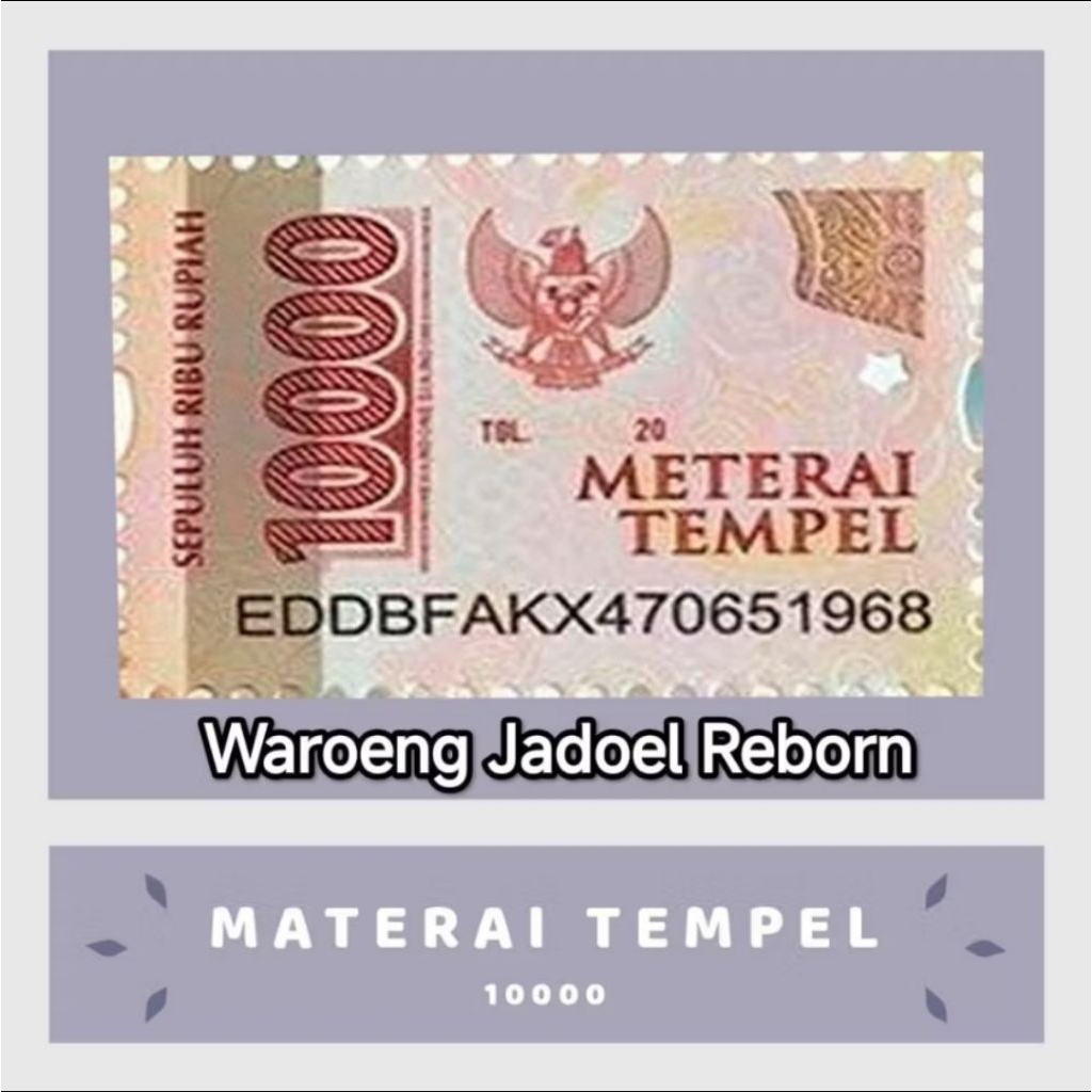 Meterai 10.000 Asli Bergaransi M A T E R A I 10000 Sepuluh Ribu Materai 6000 Tempel Enam Ribu 3000 p