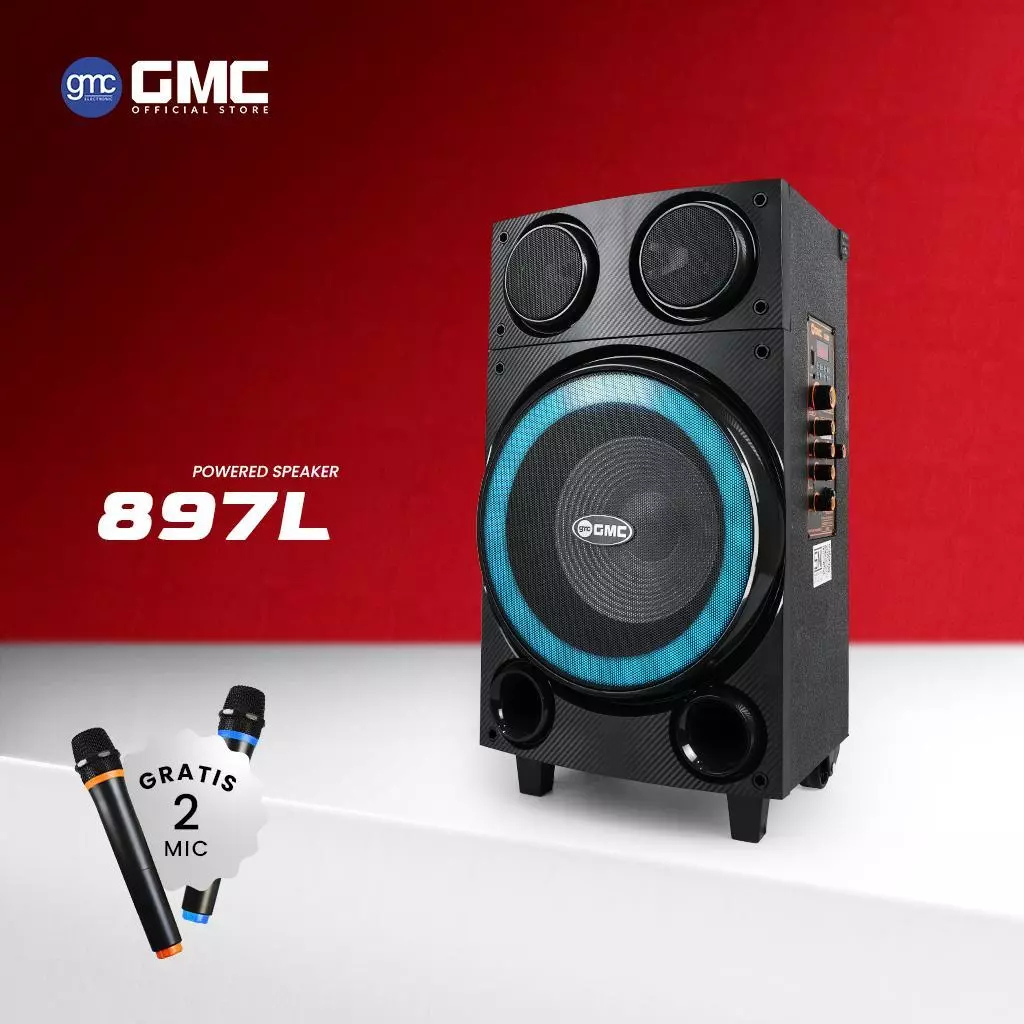 Speaker Portable Gmc 897L - Free 2pc Mic Wireless