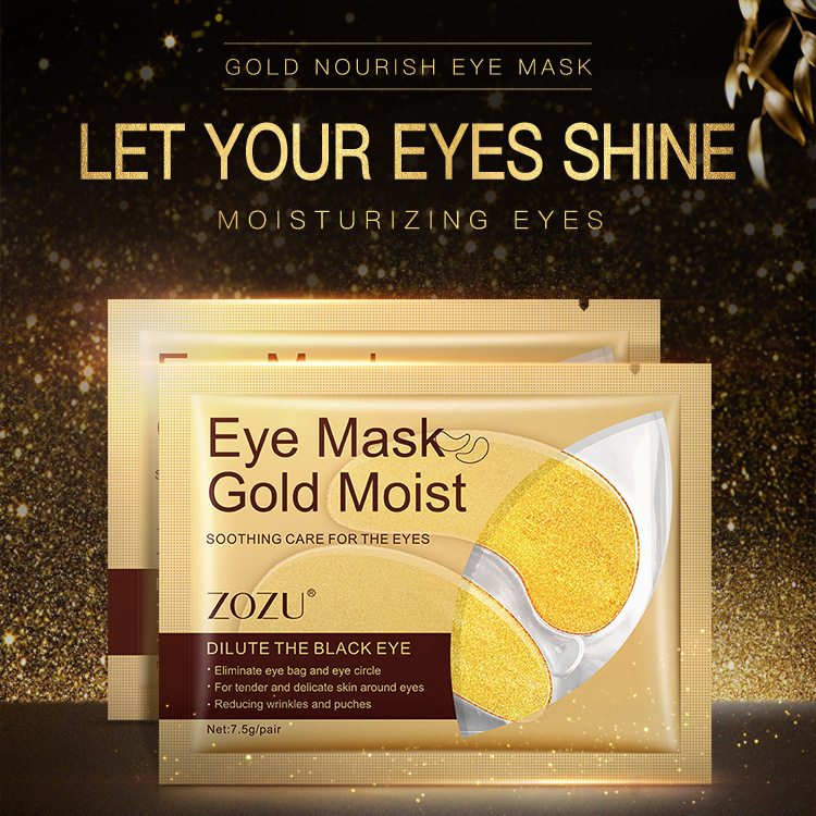 ZOZU Masker Mata Gold 1 Pasang - Masker Mata Panda & Kantung Mata, Melembabkan Menghidrasi Mencerahk