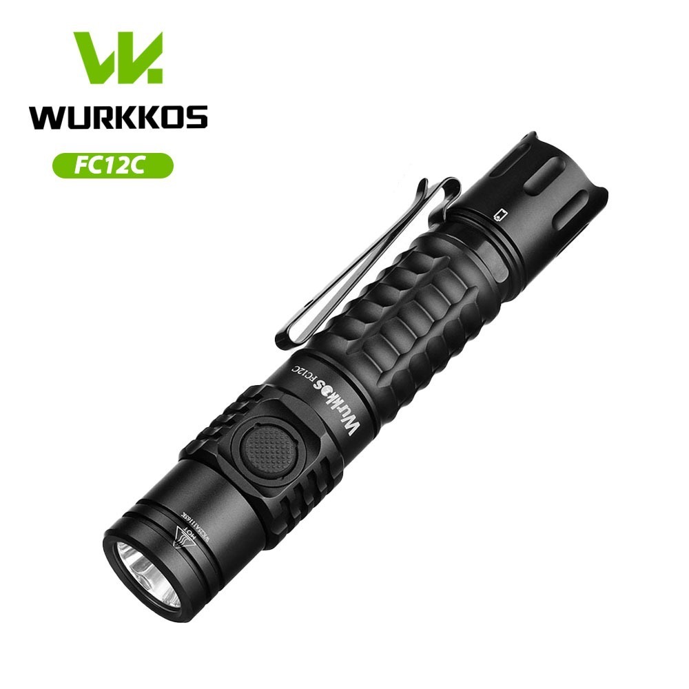 Wurkkos FC12C Powerful EDC 1600 LM Pocket Long Throw 332m Compact Tactical Flashlight jarak jauh
