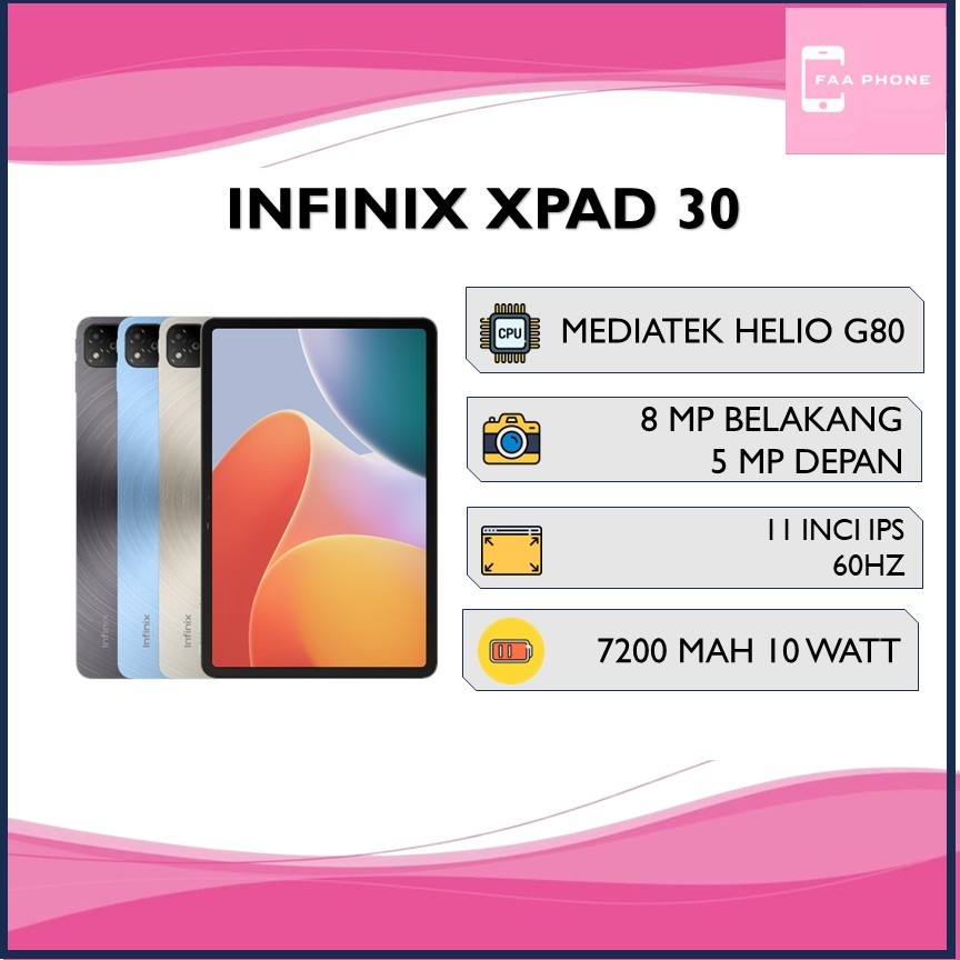 INFINIX XPAD 30 RAM 4GB ROM 128GB MEDIATEK HELIO G80