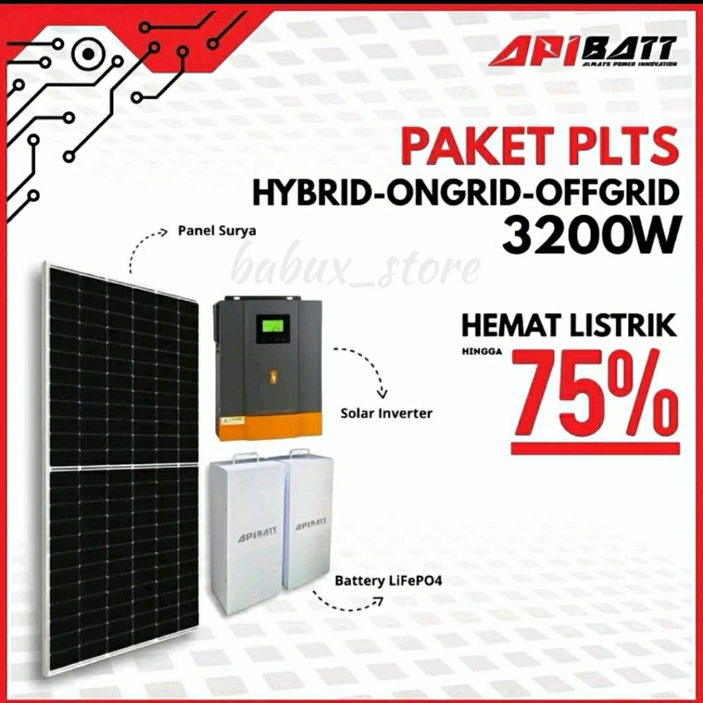 PAKET PLTS ON GRID/OFF GRID 3000WATT FREE ONGKIR