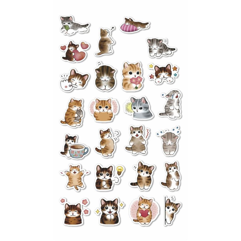 Sticker Kucing Lucu Aesthetic – Stiker Imut Dekorasi Laptop & HP