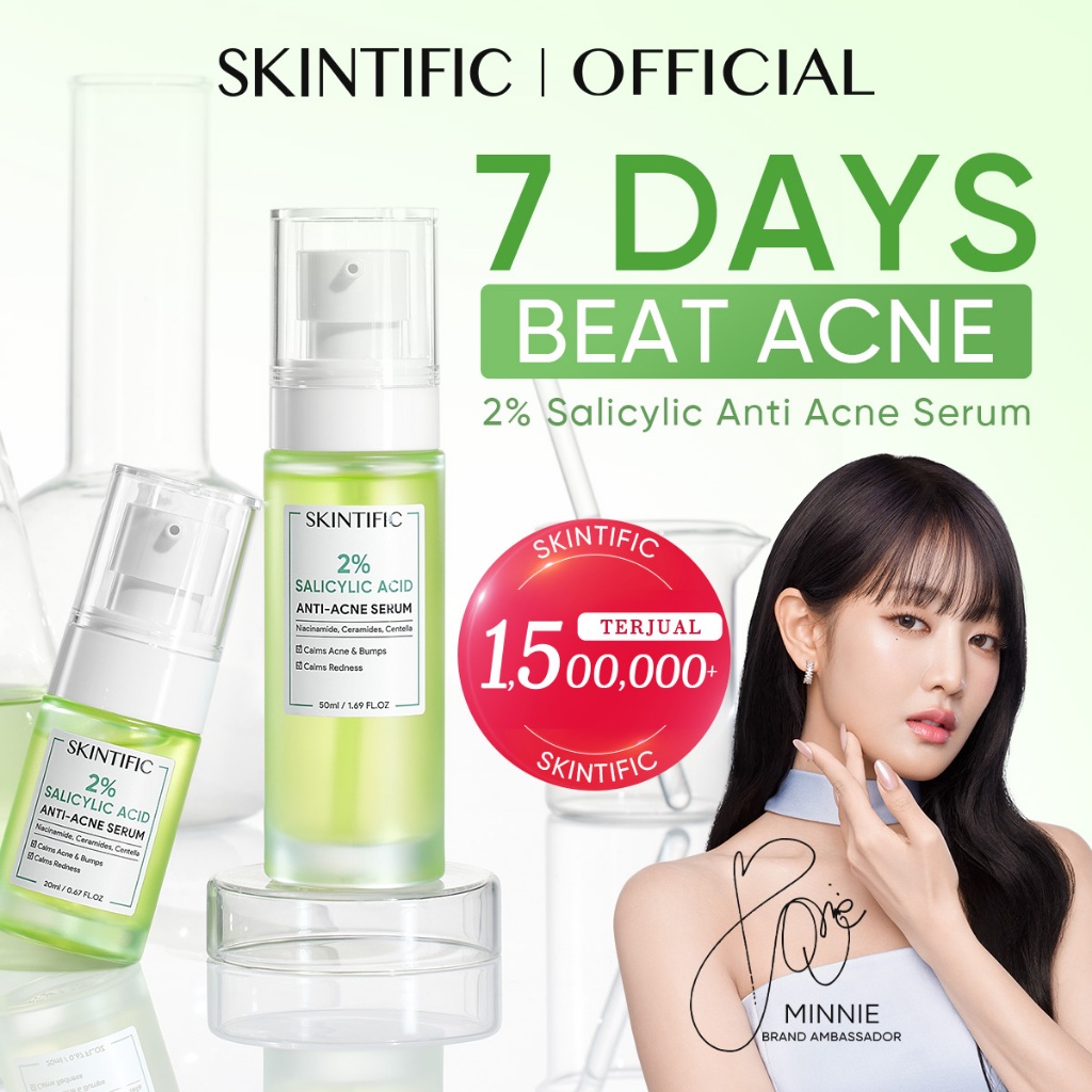 SKINTIFIC -  Salicylic Acid Anti Acne Serum | Acne Treatment Solution Melembabkan  Menghilangkan Bek