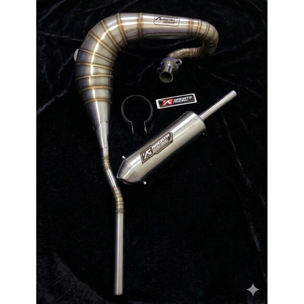 knalpot Suzuki TS125 Full Stainless Nagata racing exhaust