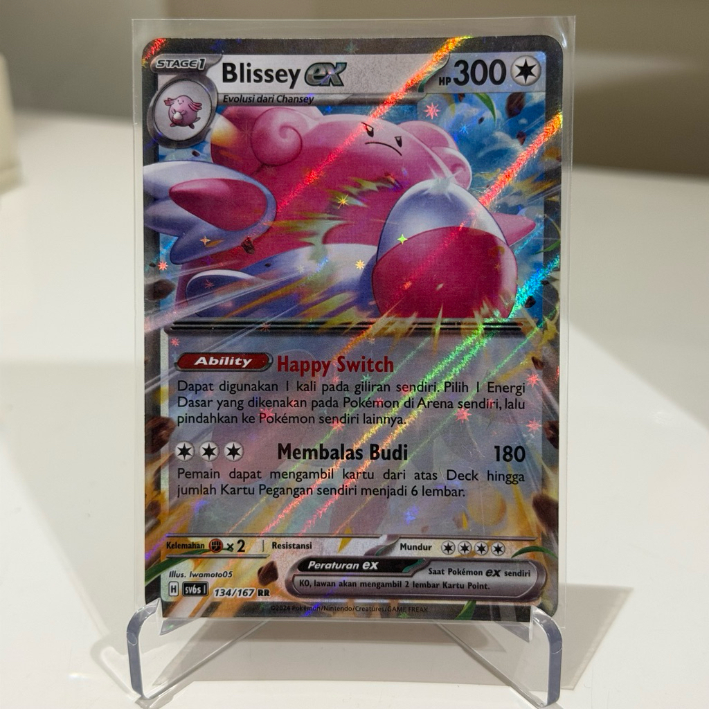 Kartu Pokemon Original - Blissey EX RR SV6s 134/167