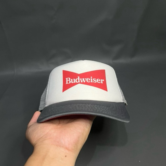 BUDWEISER Trucker Hat Ball Cap SNAPBACK Mesh Back Foam Crown