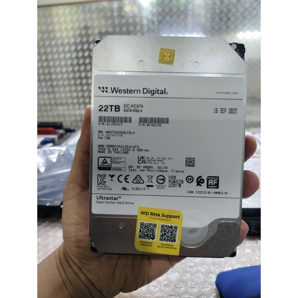 HDD WD UltraStar 22TB Sata 3,5inc
