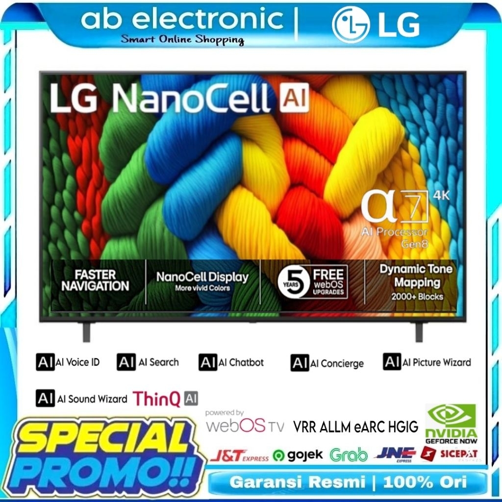 LG 86NANO80ASA NanoCell Smart AI TV UHD 4K HDR Digital TV 86NANO80ASA