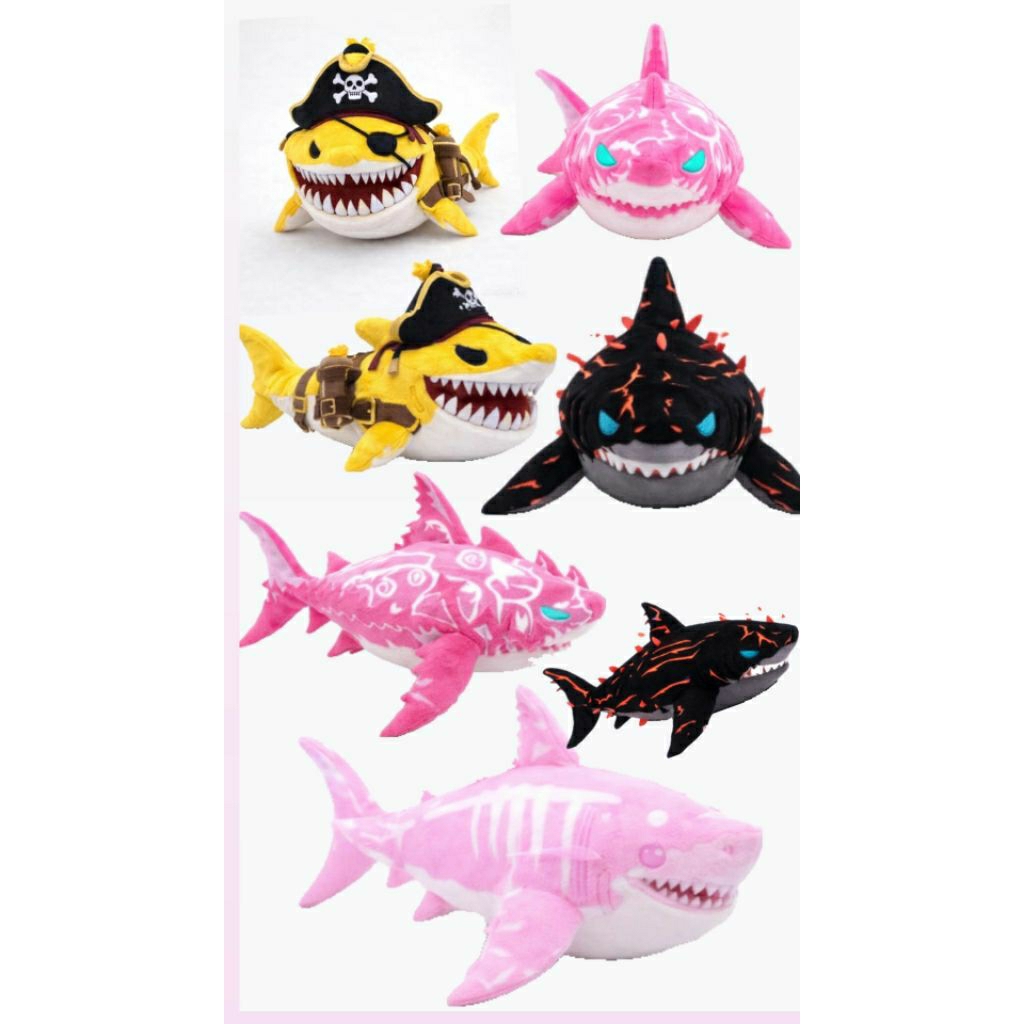 Ready Stock Fish It Roblox Megalodon Frostborn Love Nessie Plush Doll Boneka Roblox