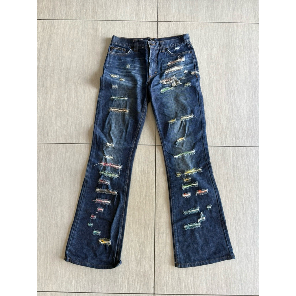 Dolce & Gabbana (D&G) distressed flared denim jeans