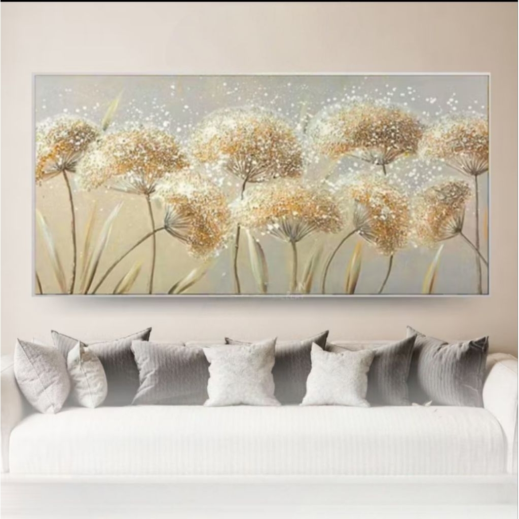 lukisan bunga dandelion aesthetic - Handmade