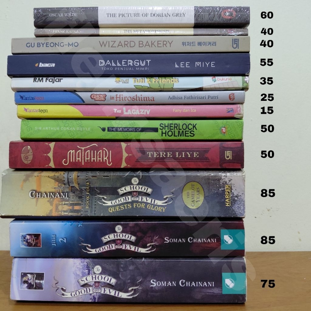 Preloved buku novel Indonesia Inggris | preloved buku komik