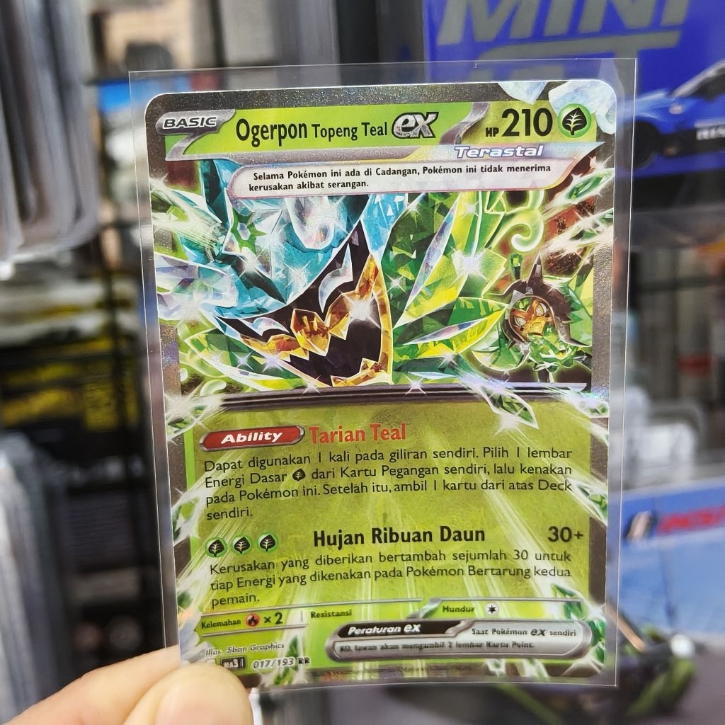 Pokemon Ogerpon Topeng Teal EX RR 017/193 - Kartu Pokemon Indonesia