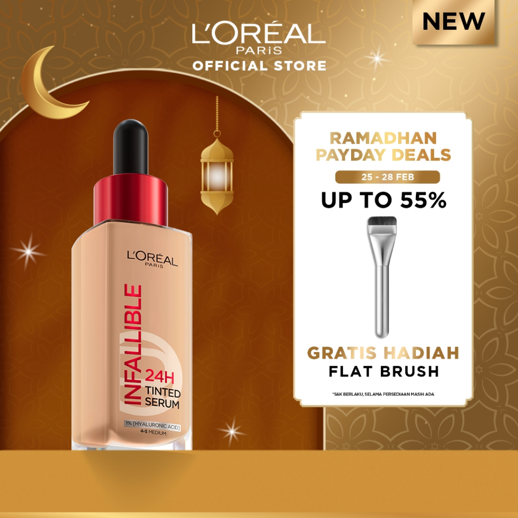 [BARU] L'OREAL PARIS INFALLIBLE 24H TINTED SERUM FOUNDATION LIGHTWEIGHT BREATHABLE RINGAN TAHAN HING