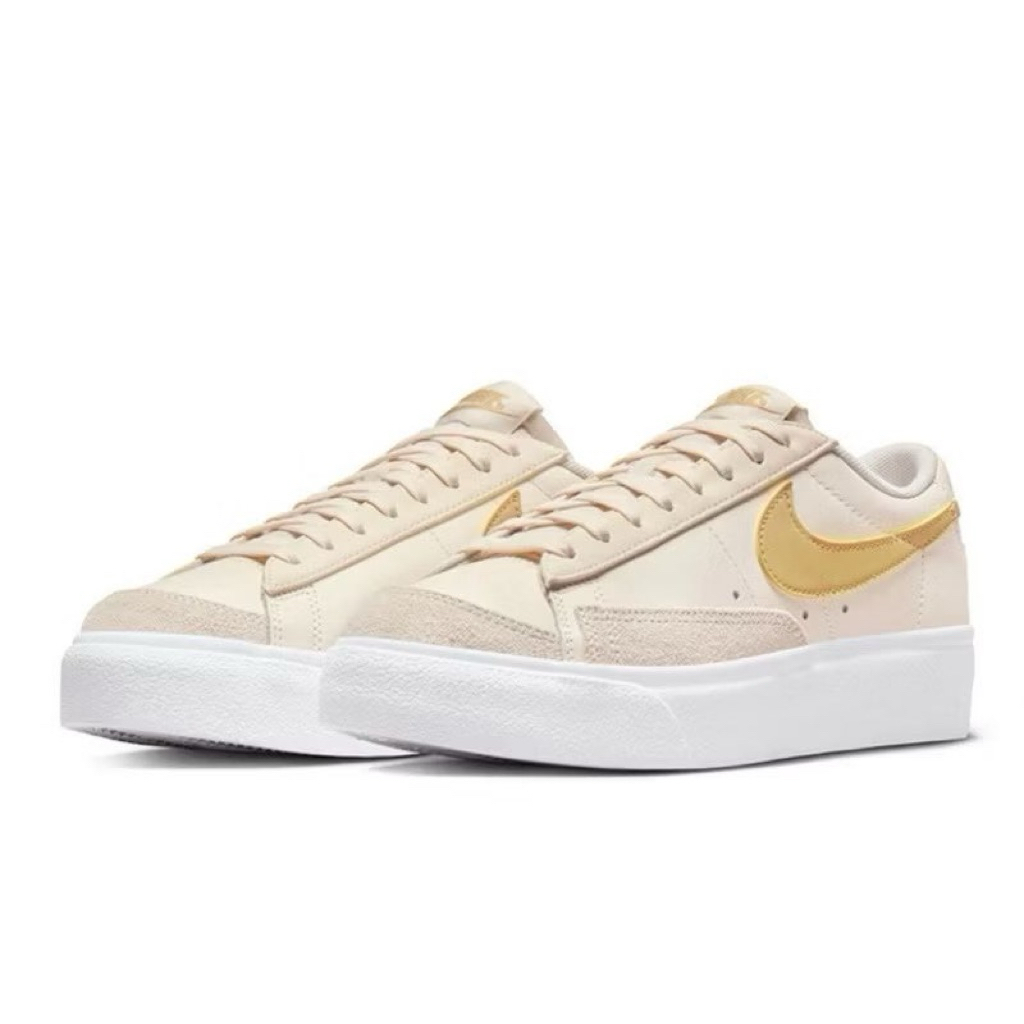 Sepatu Nike Blazer Low Platform Warna Ivory Gold