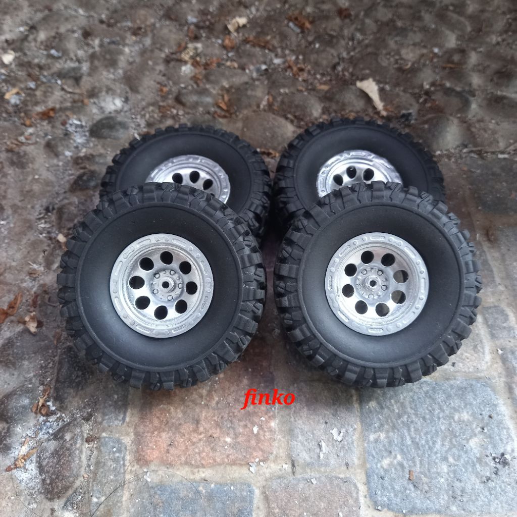 rc part, 4 pcs velg plastik chrome hex 5 + ban wpl c24