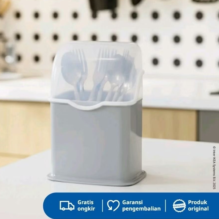 Tempat Penyimpanan Sendok Shinpo dengan Penutup / kotak sendok Shinpo IKEA JASTIP