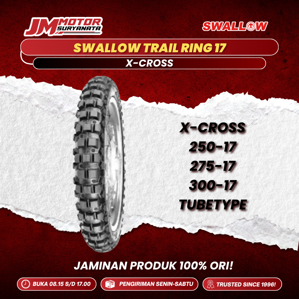 BAN SWALLOW TRAIL X-CROSS RING 17 250-17 275-17 300-17 TIDAK TUBELESS