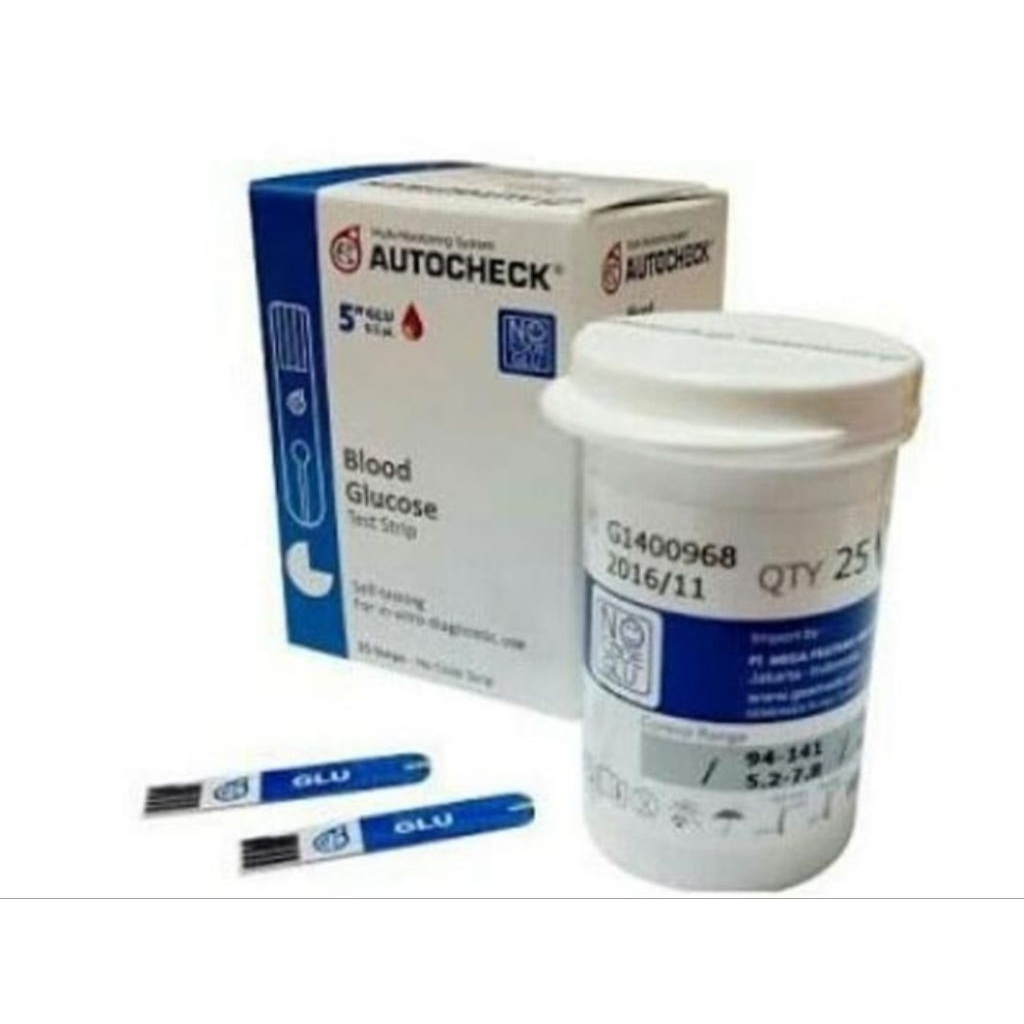 Strip gula autocheck isi 25 / strip gula darah autocheck isi 25 / strip gula darah autocheck