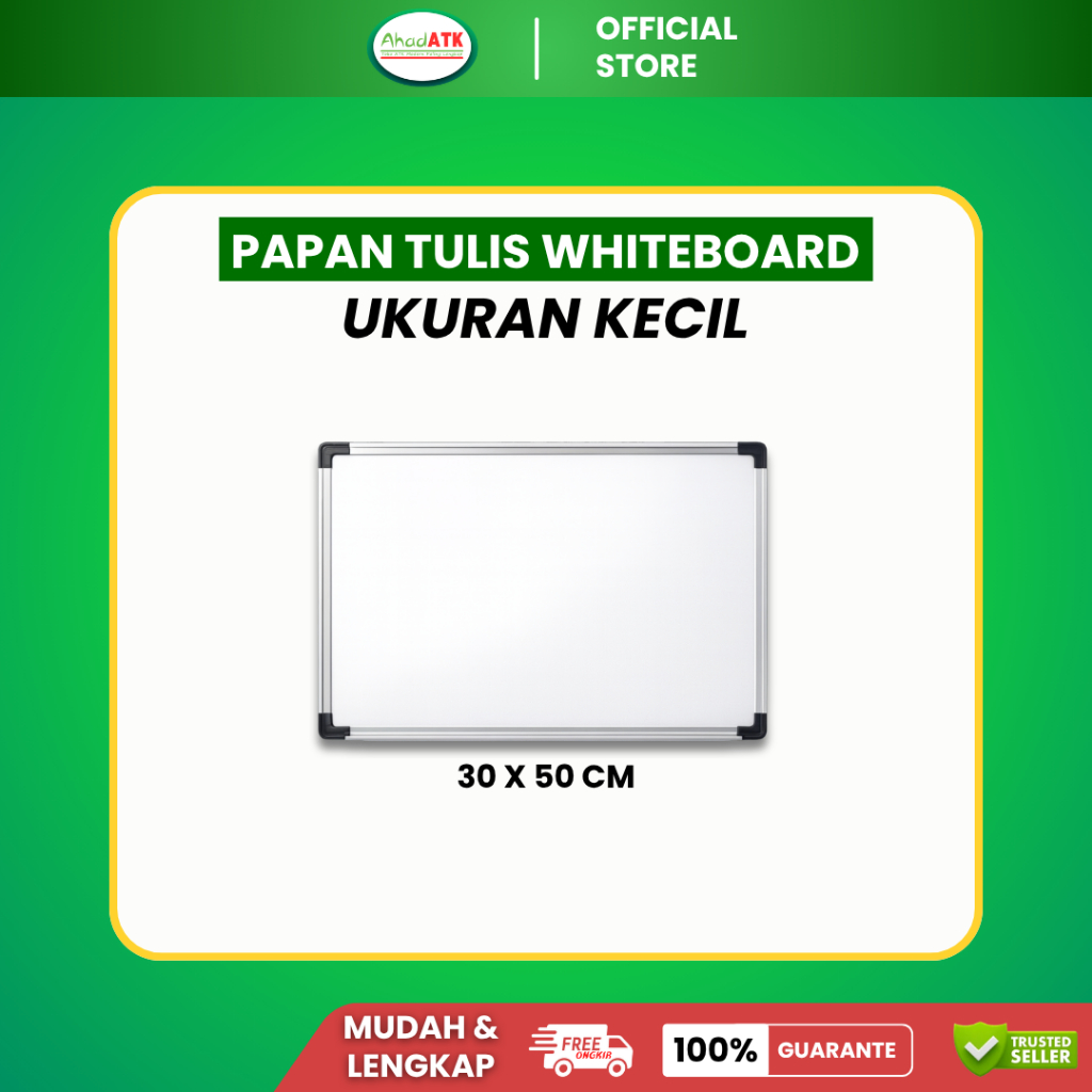 Papan Tulis 30x50cm Non Magnet / Papan Tulis Sekolah / Papan Tulis Ngaji / Whitboard kecil