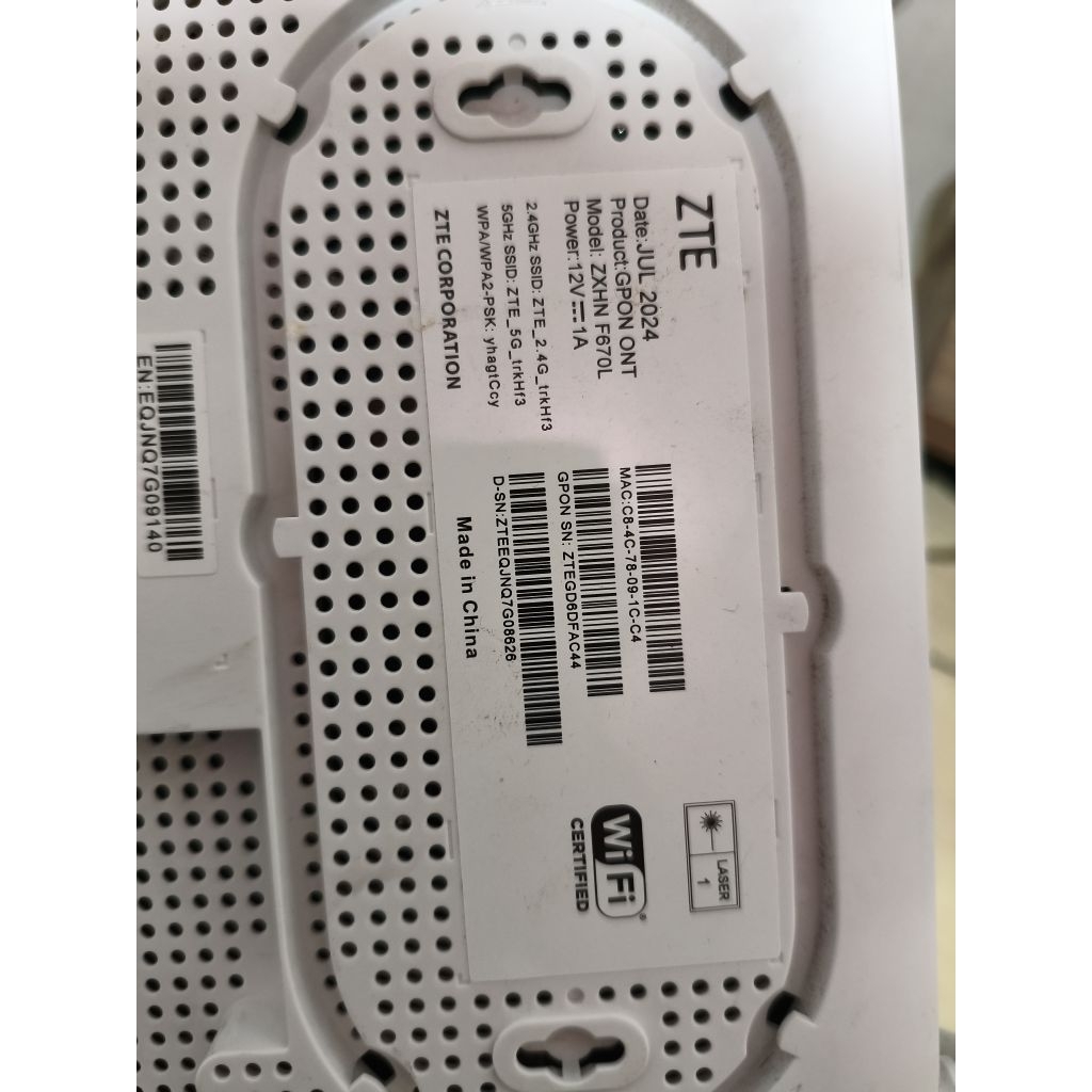 Modem/Ont Zte F670L