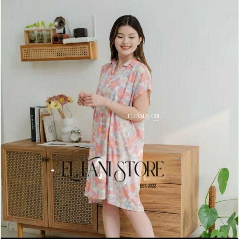 KAILASTORE TIARA DRESS BUSUI RAYON PREMIUM / DASTER BUMIL KERAH V NECK JUMBO