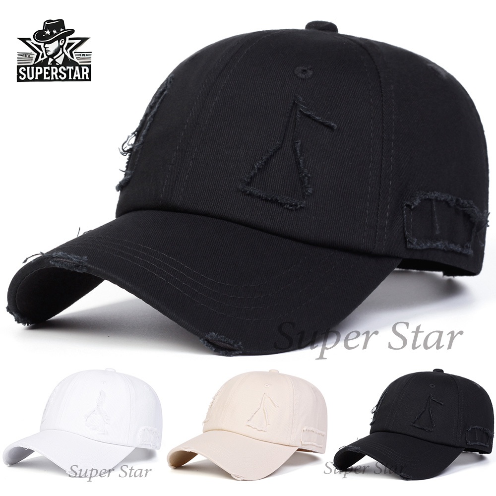 Topi Baseball Robek-Topi Unisex Pria Wanita Dewasa Cool Design