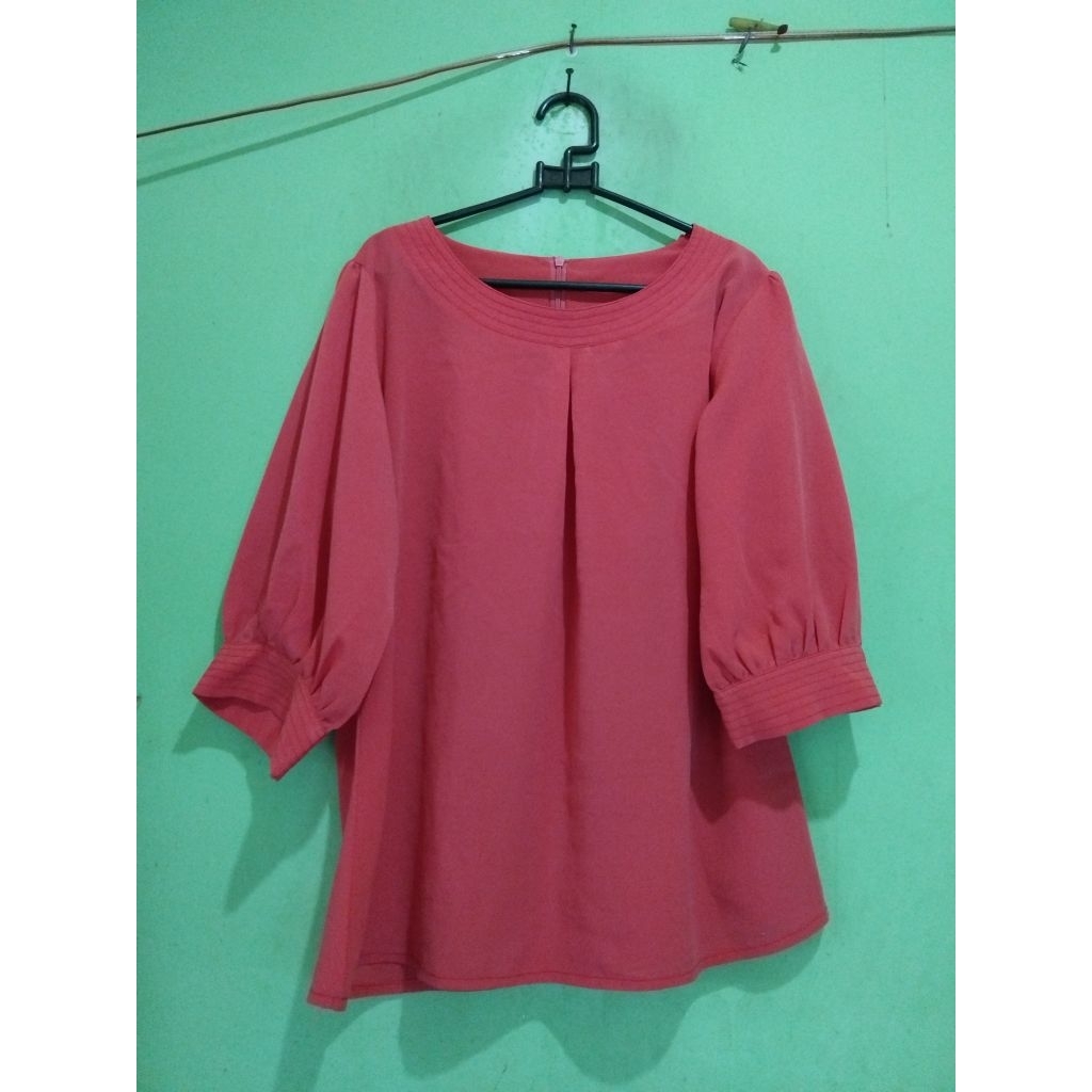 Blouse Wanita Atasan Wanita Shirt Warna Merah Peach